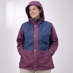 Helly Hansen Rain Jacket Unisex S Hooded Windbreaker Nylon Zip Snap